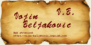 Vojin Beljaković vizit kartica